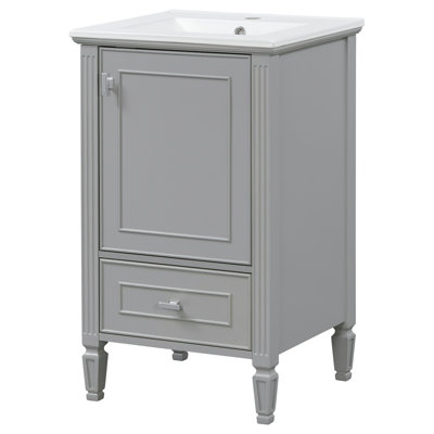 Freestanding Vanity with Storage Cabinet,Soft-Close Drawers&Doors,Storage Rack
