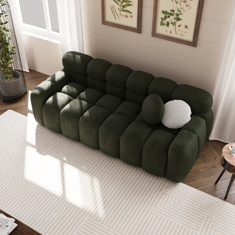 Canapé rembourré 87,4 po, Boucle verte