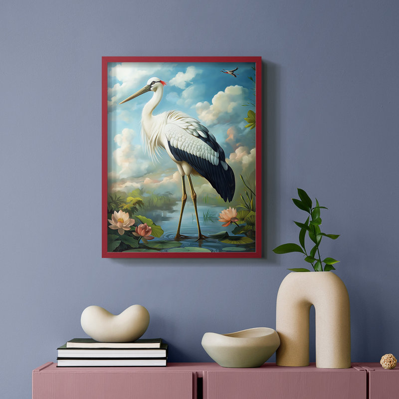 ANIMALS Series CX - reproduction encadrée de qualité supérieure - prête à être accrochée - aucun clou requis, Rouge