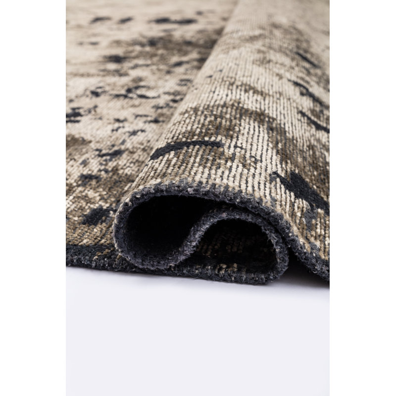 Rapture Gray/Black Abstract Luxury Area Rug, Rectangle 7'10" x 11'2"