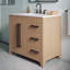Graelyn Meuble-lavabo simple rectangulaire avec comptoir en marbre blanc de Carrare