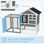 Coleman Rabbit Hutch Bunny Cage Outdoor Wooden House withTray & Ramp Grey