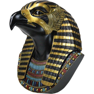 Ancient Egyptian Deity Horus God Of The Sky Bust Wall Plaque Sculpture 12.25"H