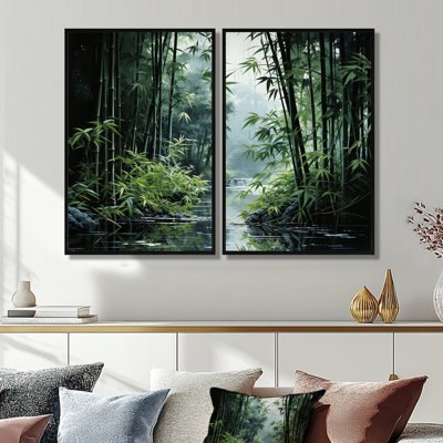 «Japon Art Bamboo Forest», reproduction d'art sur toile