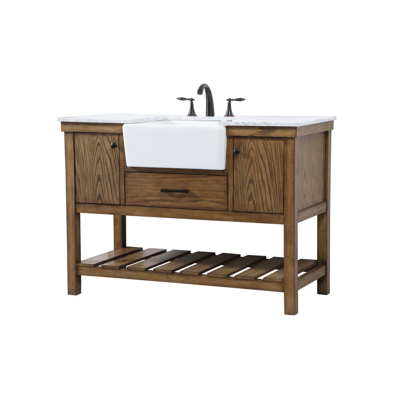 Ensemble de meuble-lavabo simple 48 po Pelaghia, Bois flotté