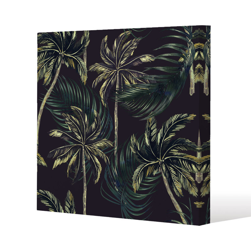 Palm on Slim Style Canvas Print , 15mm Slim Real wood., 20 cm H x 20 cm W