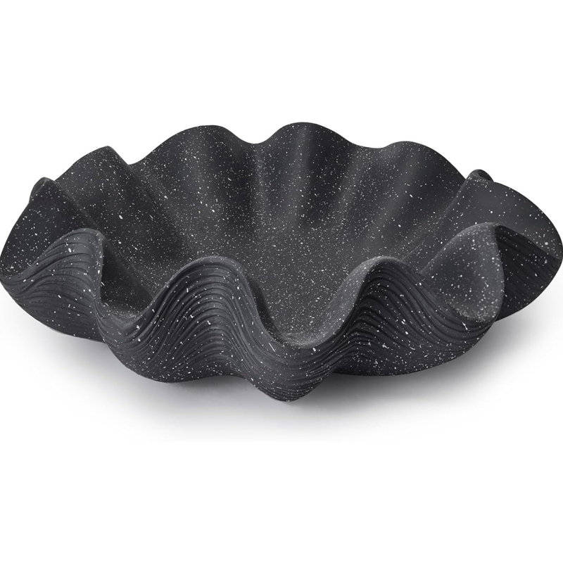 Scalloped Decorative Bowl Starry Black