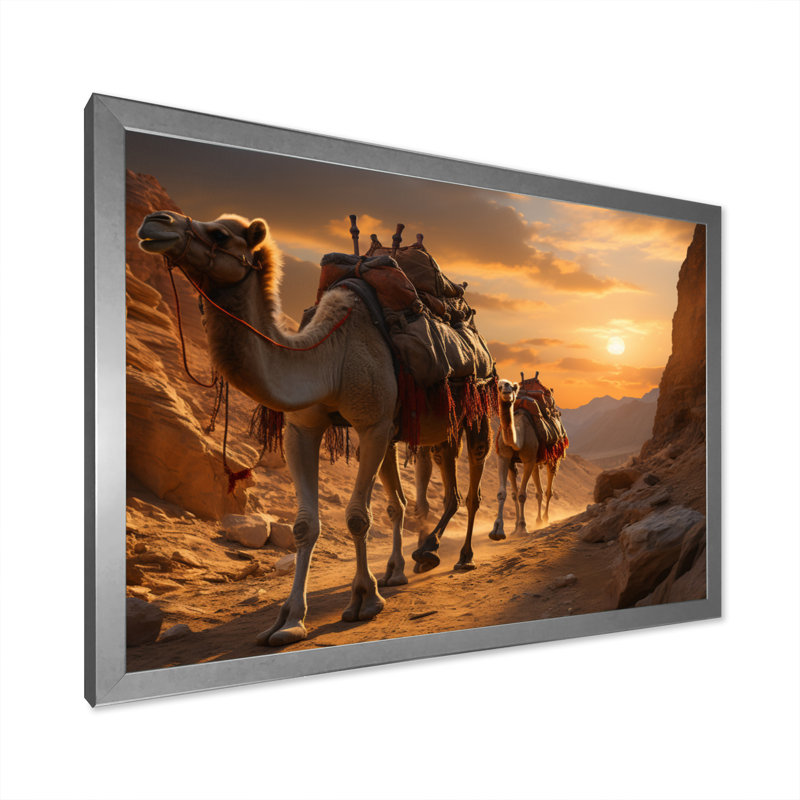 Asian Art Silk Road VI, reproduction d'art sur toile, H 34 po x l 44 po x P 1,5 po, Cadre photo argenté