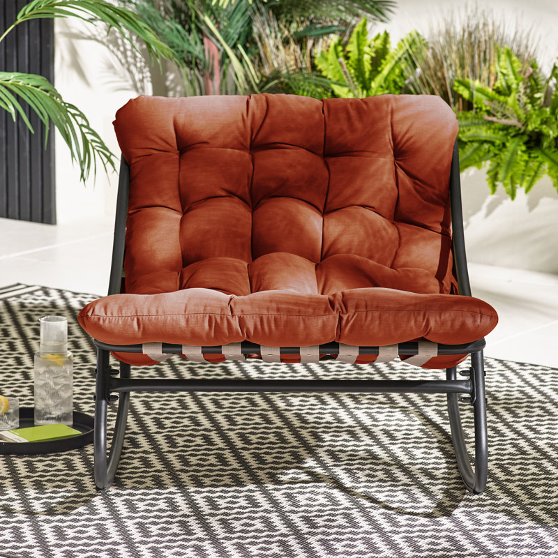 Sajata Garden Lounge Rocking Chair - Modern Style Patio, Orange