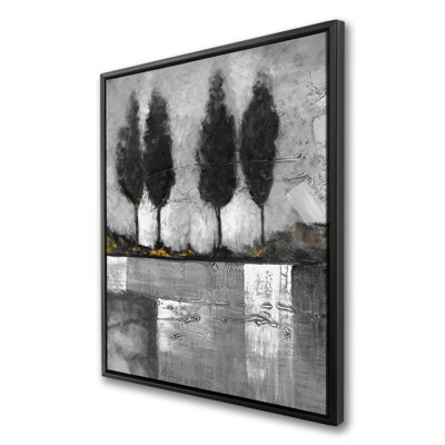 Paysage industriel en niveaux de gris - Toile avec cadre gris salon