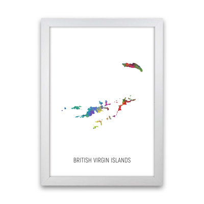 British Virgin Islands Watercolour Map by Michael Tompsett - Print