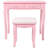Princess Vanity Desk Set with Mirror & Cushioned Stool-760609034