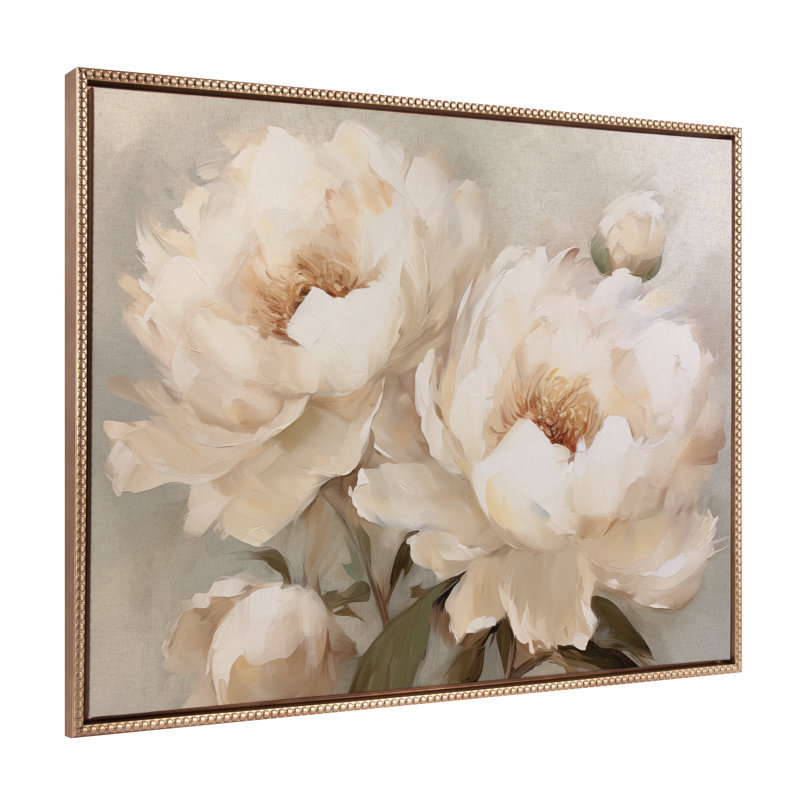 «Painterly Peony» par The Creative Bunch Studio, reproduction d'art sur toile encadrée