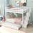 Dituri Twin Over Twin Wood Bunk Bed with Trundle and Shelves-1186337470