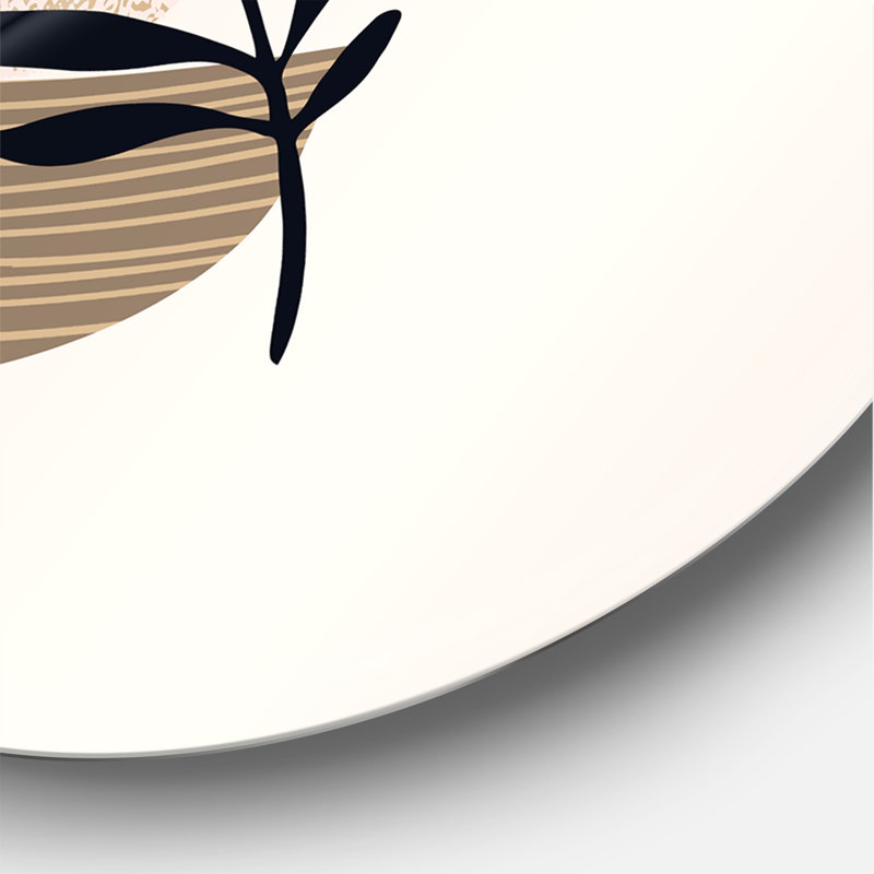 «Tropical Leaf Silhouettes And Shapes IV» - art mural moderne en métal, H 23 po x l 23 po x P 1 po