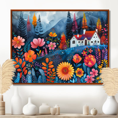 «Orange Orange Summer Farmhouse Garden Beauty II», reproduction d'art de campagne