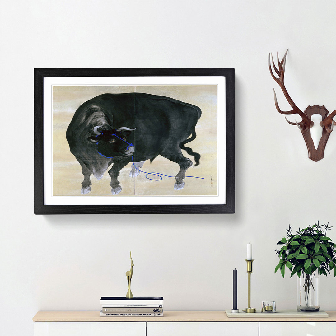 Black Bull by Mochizuki Gyokusen - Picture Frame Art Print