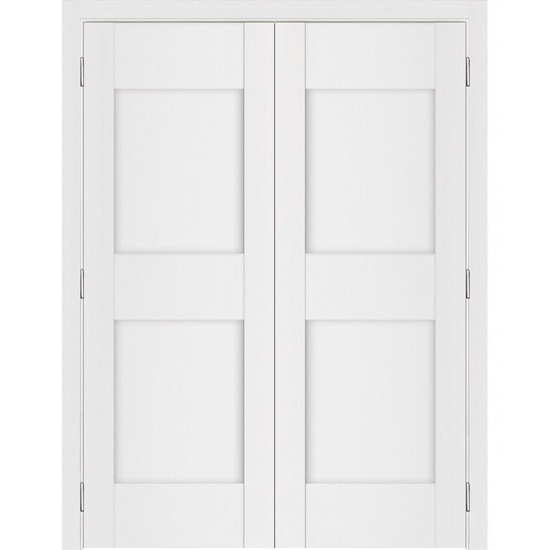 Double porte intérieure stratifiée blanc doux pré-suspendu Stile 013, Réversible, 72 po x 80 po