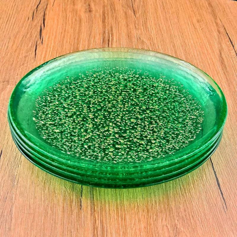 Isla 8.5" Salad or Dessert Plate, Emerald/Gold