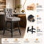 Tabourets de bar pivotants à hauteur de bar avec dossier, hautes chaises de bar rembourrées, structure en bois massif avec garniture cloutée, ensemble de 4-89112579-89112580