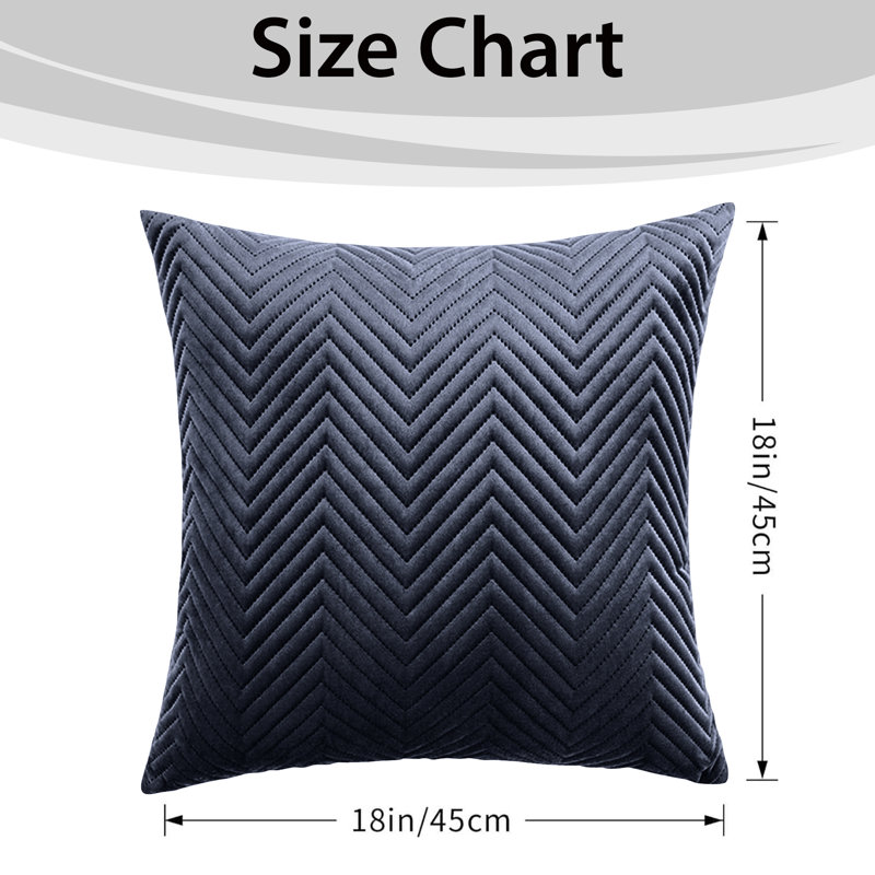 Aspire Homeware Embossed Square Velvet Cushion Cover, Charcoal, Pack of 2