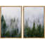 «Morning Mist Green Pine Tree Forest Nature Landscape», impression sur toile, 2 pièces-92285247-92285250-119460610
