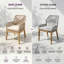 Chaises de cuisine et de salle à manger Jana rembourrées - Ensemble de 2 fauteuils de patio en bois massif-134317298