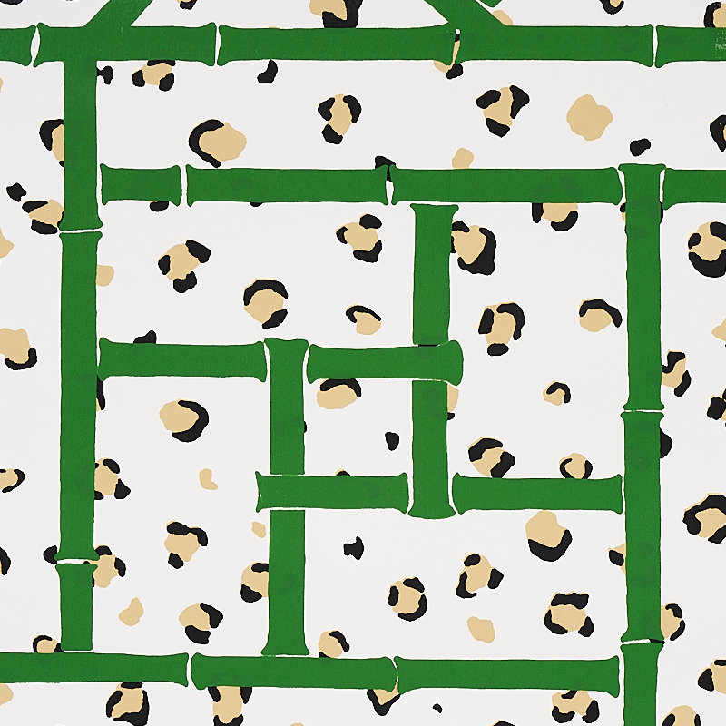 Papier peint Schumacher x Cristina Buckley, Vert / ivoire