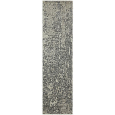 Nomad Haven Wool Hand Knotted Area Rug in Charcoal Mist