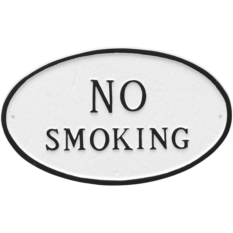 Plaque de jardin sans fumée, Blanc / Noir, H 8,5 po x l 13 po x P 0,25 po