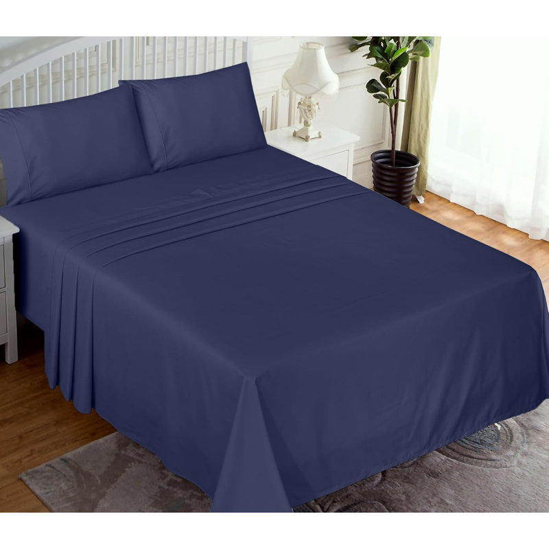 100% Cotton Sheets Sets Soft Crispy Percale Cooling Sheets 16 Inch Deep Pocket Bed Sheets, King Sheet Set with 2 Pillowcase