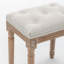 Tabouret de coiffeuse touffeté avec revêtement en lin et pieds sculptés en bois massif, banc d'habillage pour chambre à coucher, siège élégant et confortable-133411667-133411668