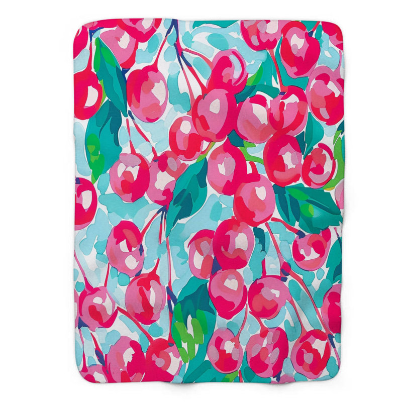 Gentle Cherry Designs - Couverture en sherpa de qualité supérieure 1 pièce, L 60 po x L 80 po