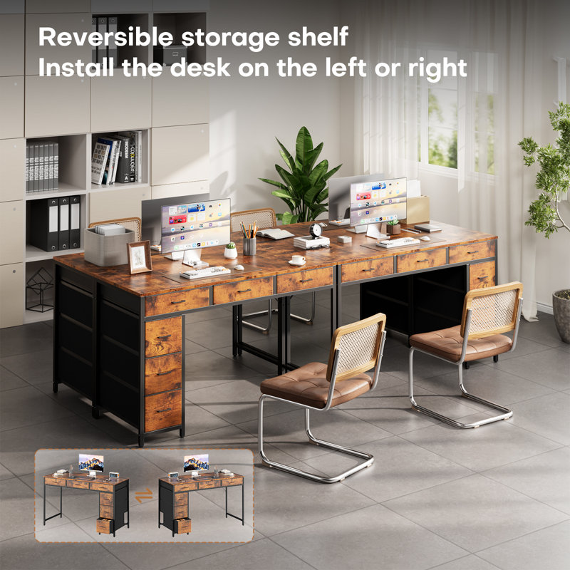 Metal Base Writing Desk, BLACK , Brown