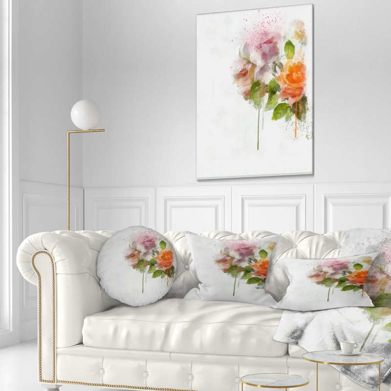 Coussin lombaire à fleurs tirées à la main flowerswork abstract