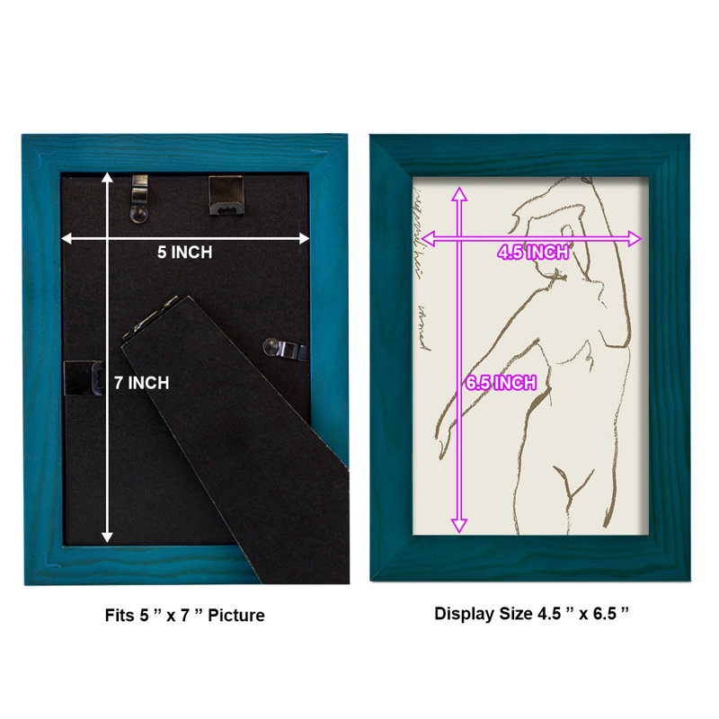 Toi et moi III - reproduction de cadre photo, H 11 po x l 9 po x P 1 po, Cadre bleu
