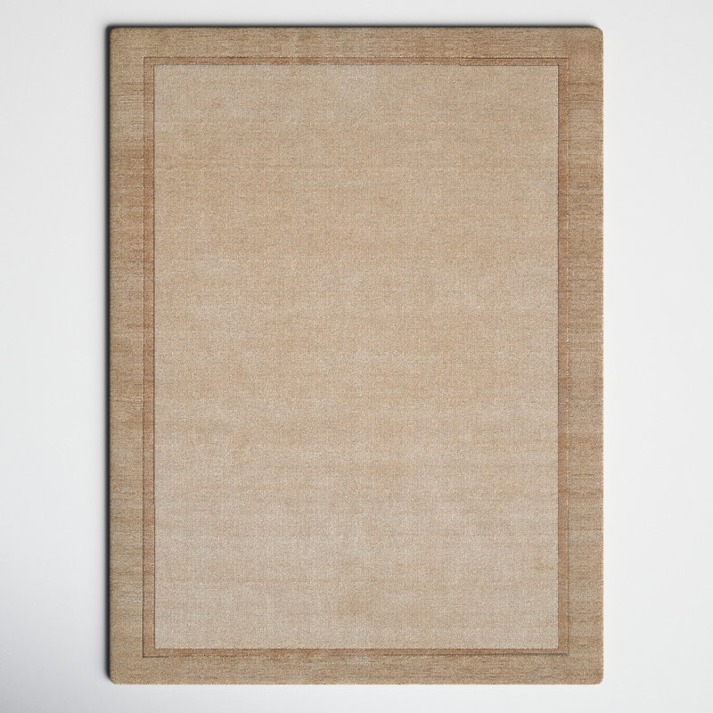 Zaley Handmade Tufted Wool Gray/Taupe Area Rug, Rectangle 9' x 12'
