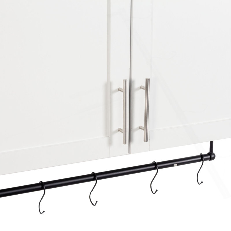 Armoire murale de salle de bain avec tablette réglable, barre à serviettes, 5 crochets, armoire de rangement au-dessus de la toilette pour la salle de bain, cuisine
