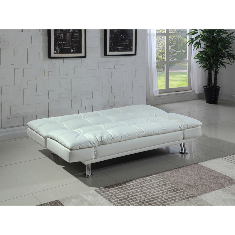 Kimpton White Upholstered Tufted Convertible Sofa Bed