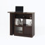 Bar avec plateau tournant, armoire de salle à manger à hauteur de comptoir avec 6 espaces de rangement et 2 portes en verre nervuré pour la cuisine