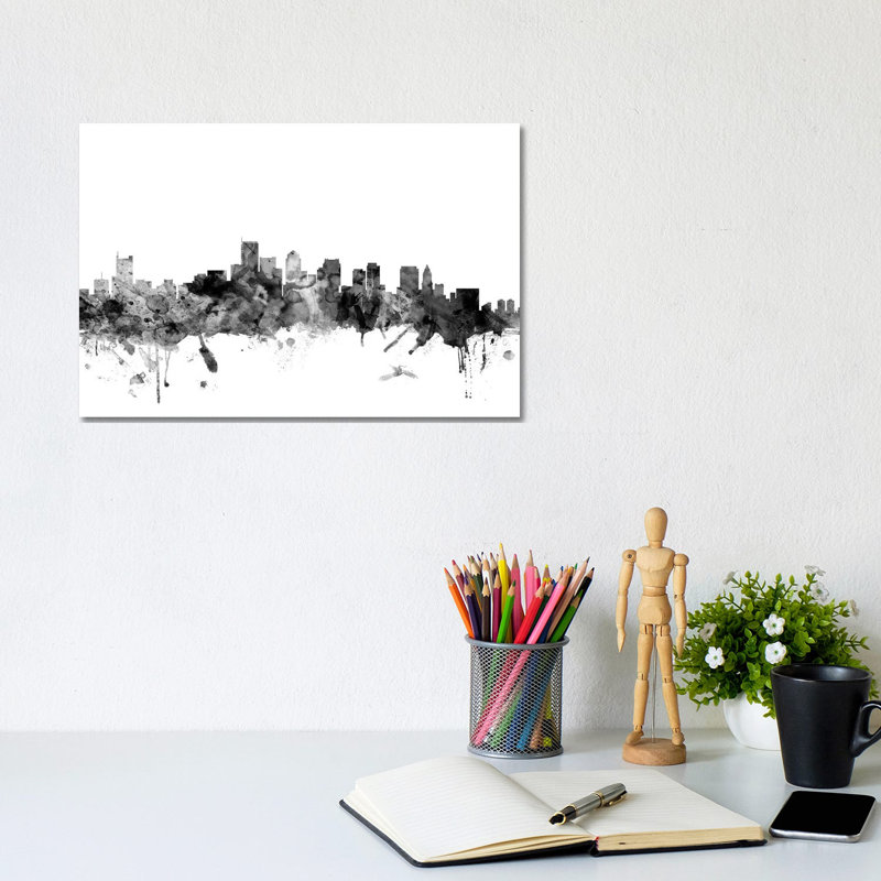 Boston, Massachusetts In Black & White I by Michael Tompsett - Wrapped Canvas Gallery-Wrapped Canvas Giclée
