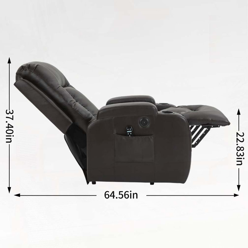 Fauteuil inclinable Power Lift avec mécanisme de mouvement robuste avec massage par vibration à 8 points et chauffage lombaire