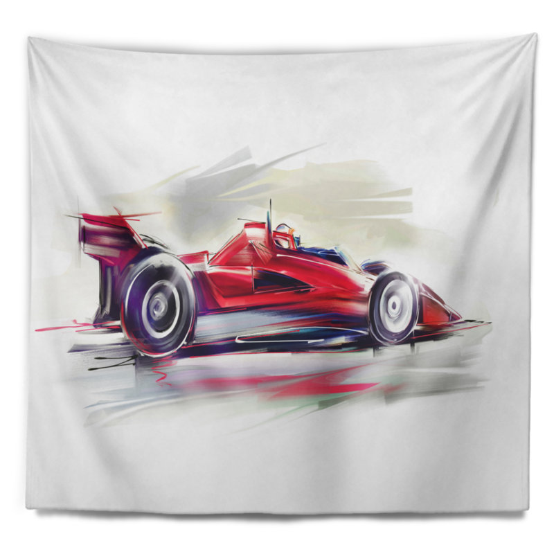 Tapisserie rouge de voiture de formule un Digital Art, H 32 po x l 39 po