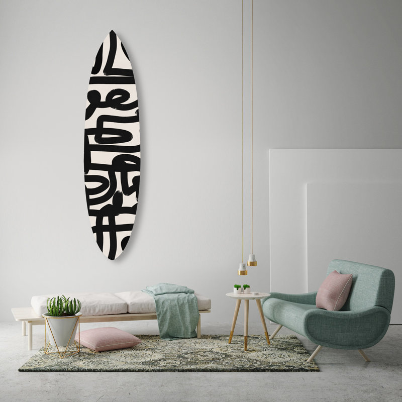 Oliver Gal Articles Surfboard Abstract - Die-Cut Acrylic Glass Wall Art Sculpture