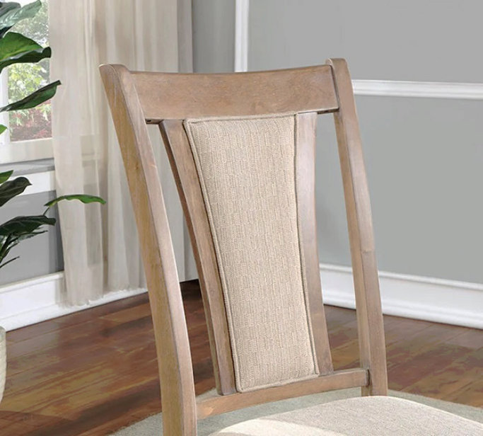 Ensemble transitionnel de 2 chaises de hauteur comptoir en bois massif rembourrées en similicuir rembourrées