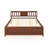 Queen Size Mid-Century Pine Solid Wood Platform Bed Frame with Headboard Slat Support-97272522-97272526
