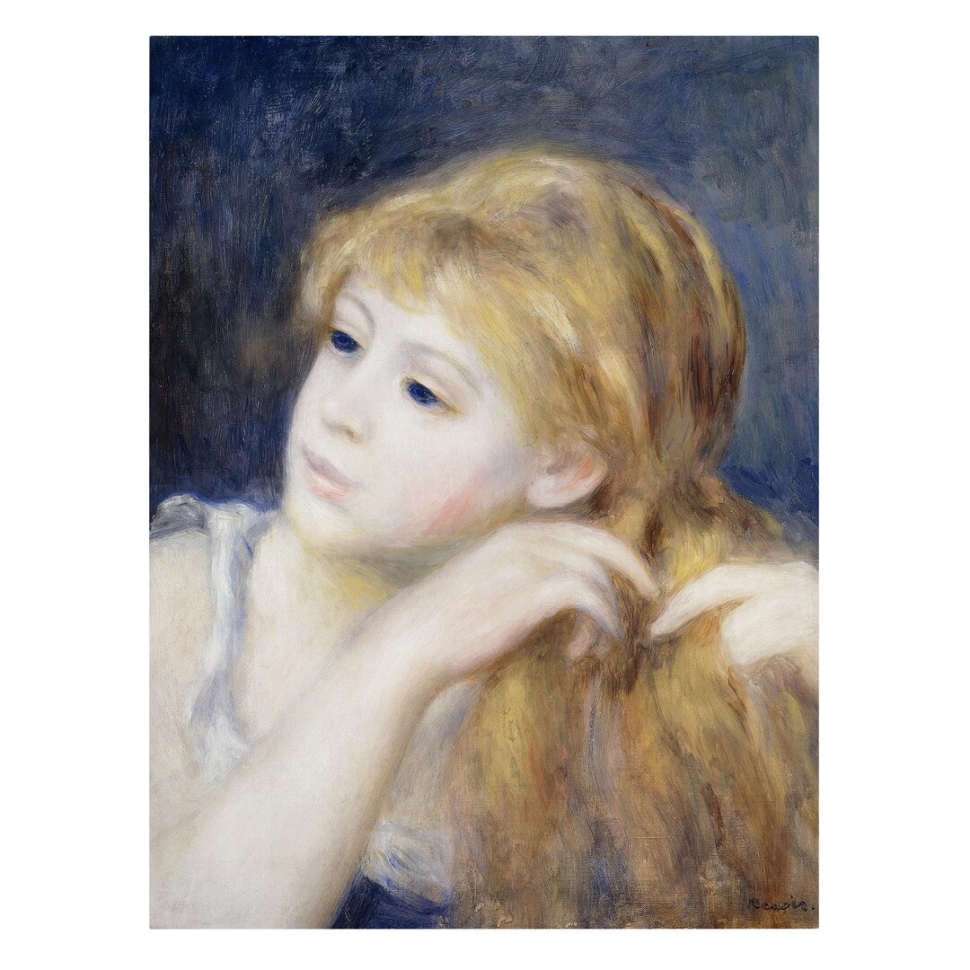 Leinwandbild Kopf eines Jungen Mädchens von Auguste Renoir