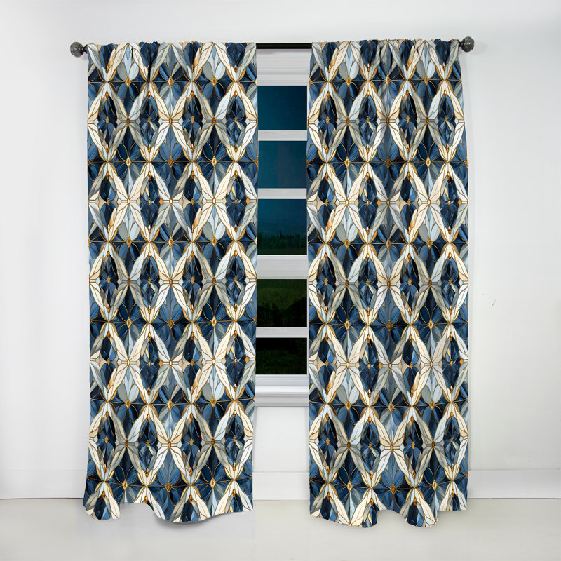 Vintage Charm Marble Pattern - Abstract Marble Curtain - Velvet Room Darkening - 1 Panel, 52" W x 63" L