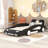 Twin Size Race Car-Shaped Platform Bed With Wheels,Black-1016200719