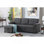 Canapé-lit modulaire réversible en lin avec méridienne avec rangement